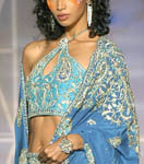 22 - Blue bridal sari